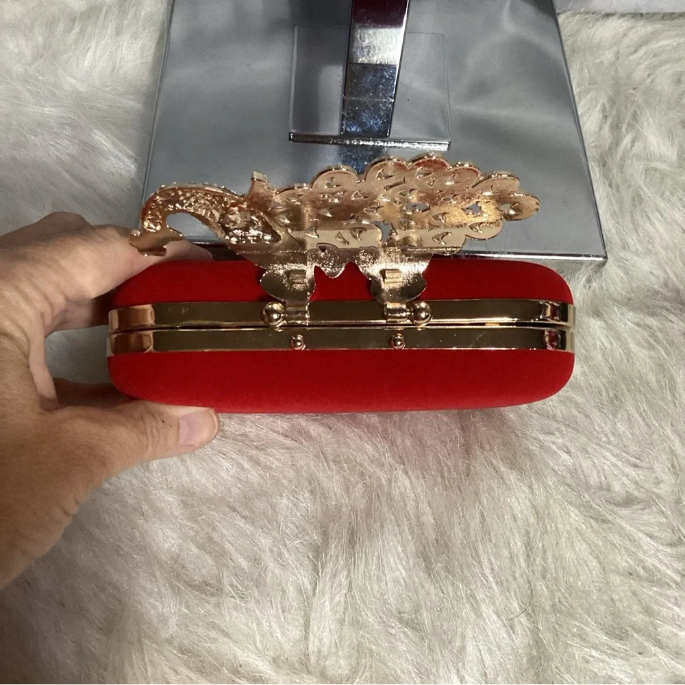 Gorgeous “Jeweled” Rhinestone Peacock Clutch Shoulder Bag NWOT